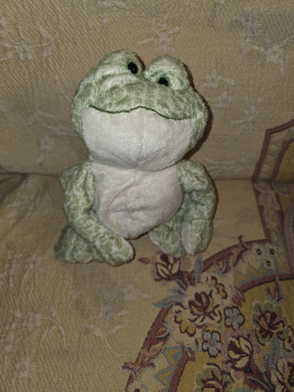 Soft Green and Cream Frog Plush Toy - Kids Stuffed Animal